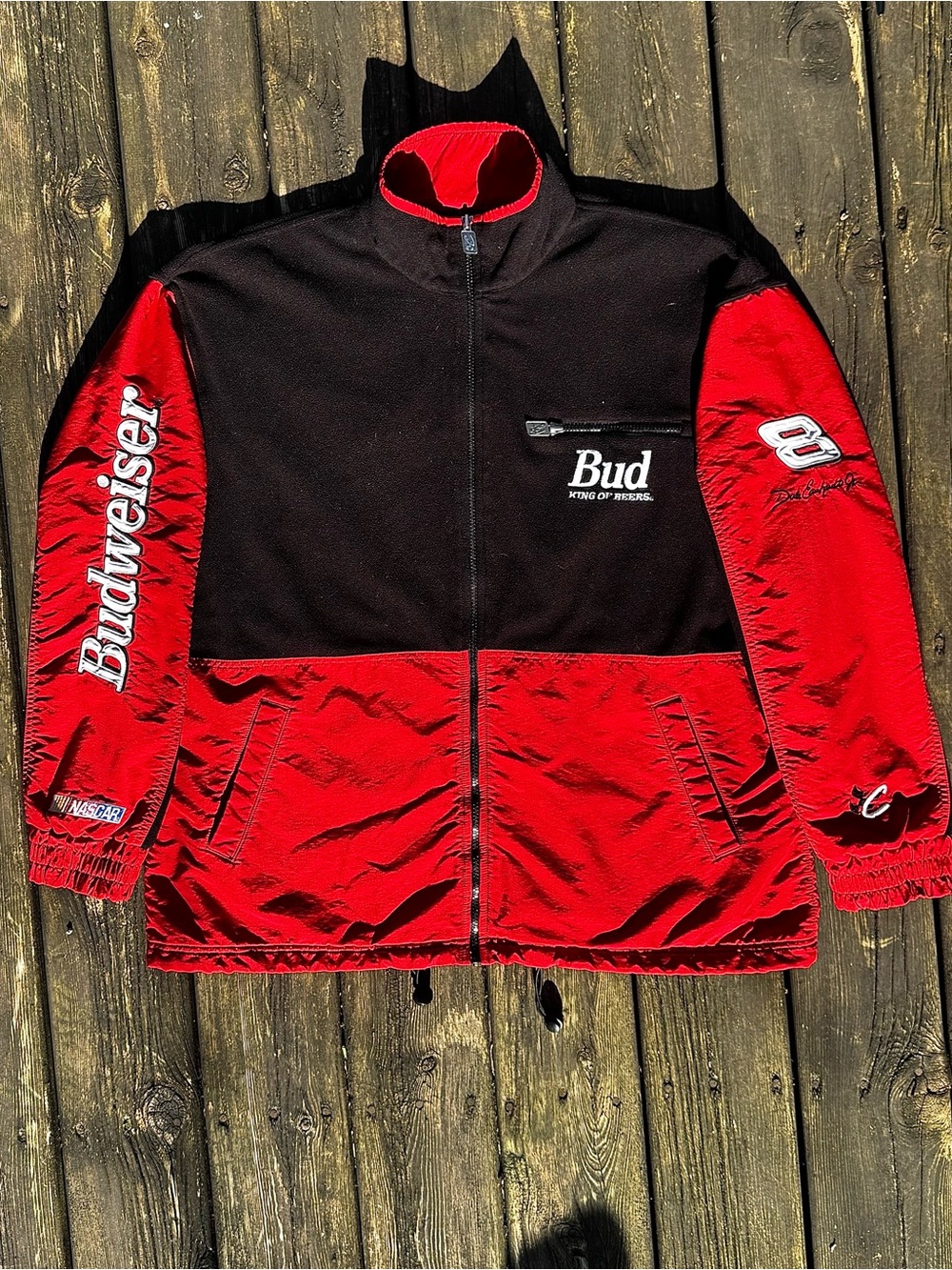 90s Vintage Dale Earnhardt Jr. Budweiser NASCAR X CHASE AUTHENTICS Zip-Up Jacket